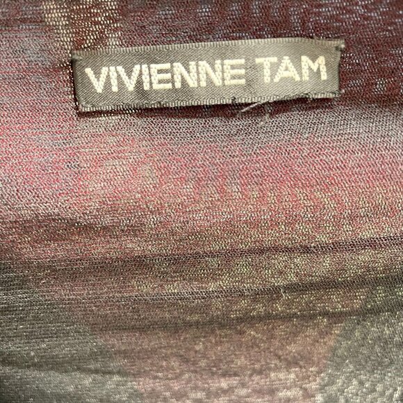 Vivienne Tam Vintage Chinese Opera Mask Print Mesh Top Y2K 90's Womens Medium - Picture 8 of 10